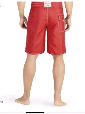 Birdwell Red Board Shorts with Contrast Stitching Size 33  9"